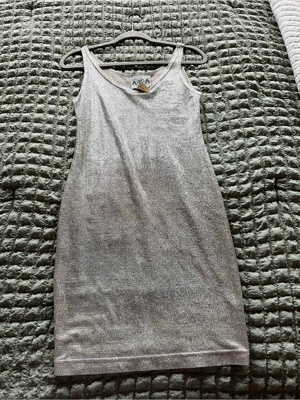 AVA Silver Metallic Slip Dress